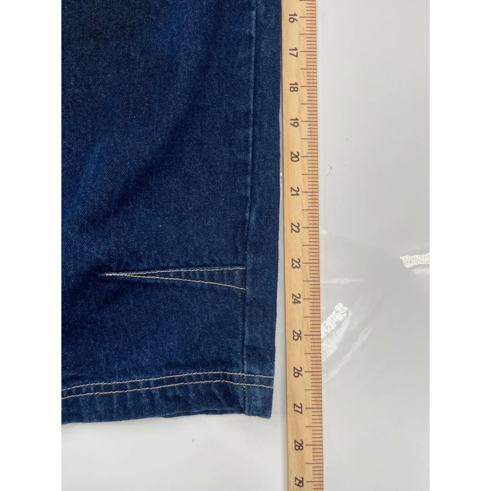 Vintage FUBU The Collection Baggy Denim Shorts Blue Red Stitching Mens 36 HipHop